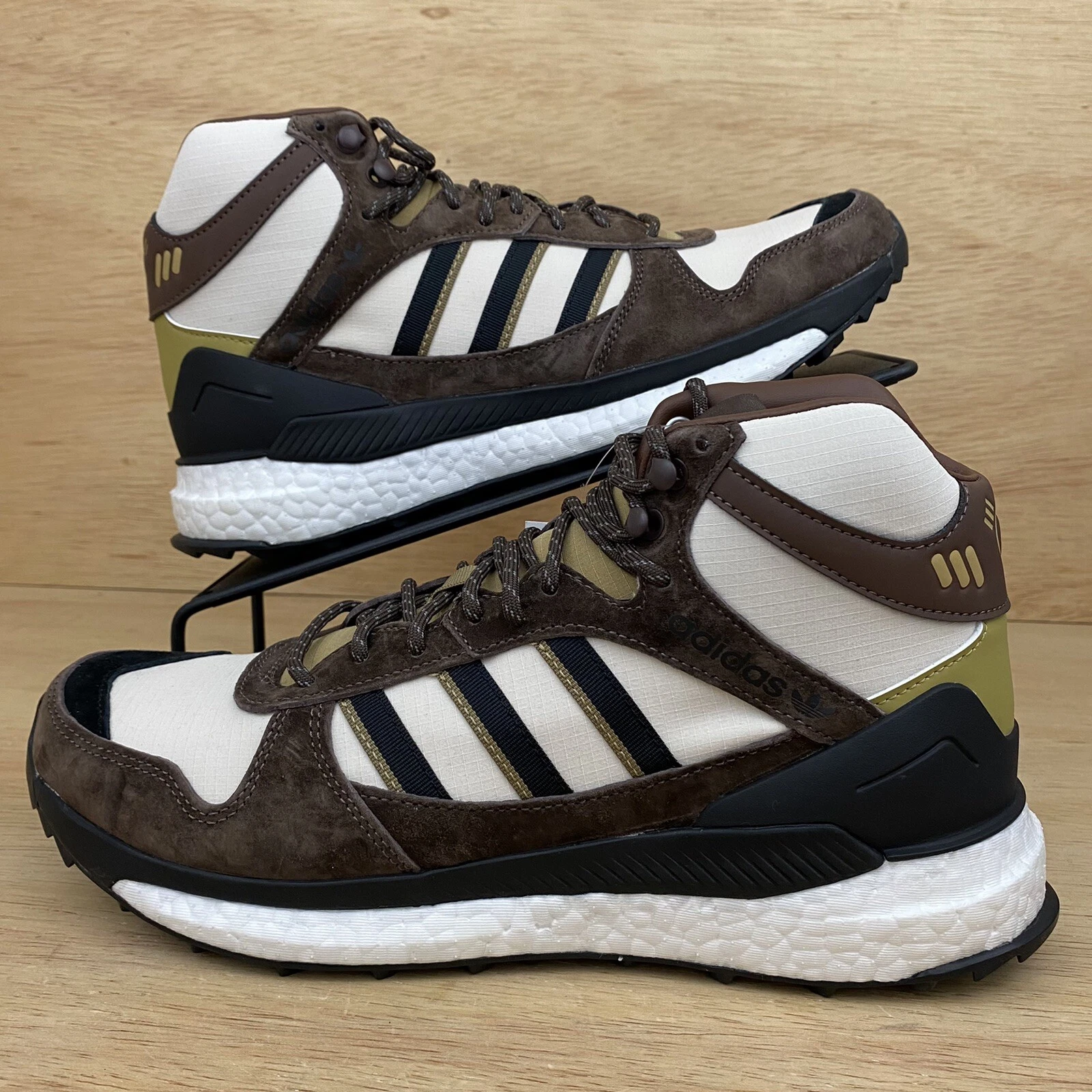 Adidas Human Made Men's Sz 8.5 Boost Marathon Free Hiker Brown White Black NEW