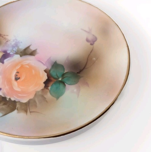 ❤️VTG, ANTIQUE FLORAL NORITAKE M HAND- PAINTED ROSES, 6-1/4" PLATES. JAPAN! - Picture 11 of 19