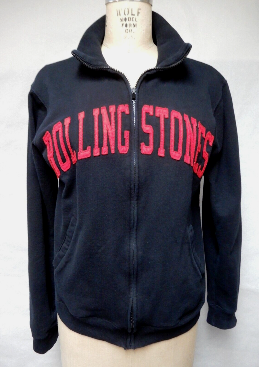 Authentic Rolling Stone Women's Black Sweatshirt Zip Front Jacket