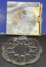 Anchor Hocking Savannah Glass Deviled Egg Platter Plate Dish 12” NEW in BOX
