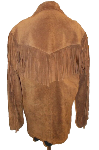 Vintage SCULLY Brown Suede Leather Fringe Jacket Coat Western Unisex 1970s - Picture 6 of 21