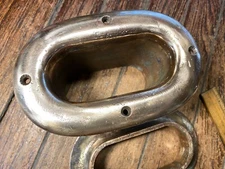 (ONE ONLY) VINTAGE CAST POLISHED BRONZE HAWSE HOLE 7" X  4 1/2"