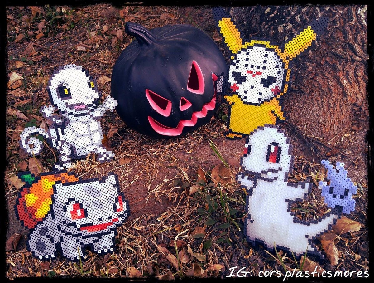 Skeleton Squirtle Pokémon Pixel Art Perler Bead Art