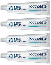 4PACK Life Extension Fluoride Free Toothpaste Healthy Teeth Gums Mint Flavor 4oz