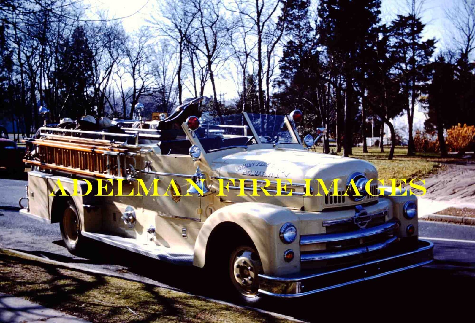 NJ309 Fire Apparatus Slide Belmar New Jersey Seagrave Pumper in 1960