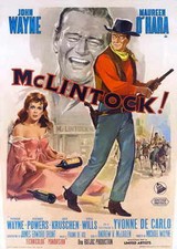 MCLINTOCK Movie POSTER 27x40 Italian John Wayne Maureen O'Hara Yvonne De Carlo