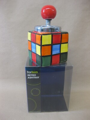 Rubik's Cube Keramik Aschenbecher ~ BHS ~ Neuheit Aschenbecher ~ unbenutzt mit Box