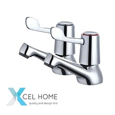 Argo Bath & Shower Mixer Taps with Pillar Legs - Chrome Finish, Single Lever