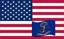 5×3 America and North Dakota Flag Magnet Vinyl State Vehicle Bumper Magnets