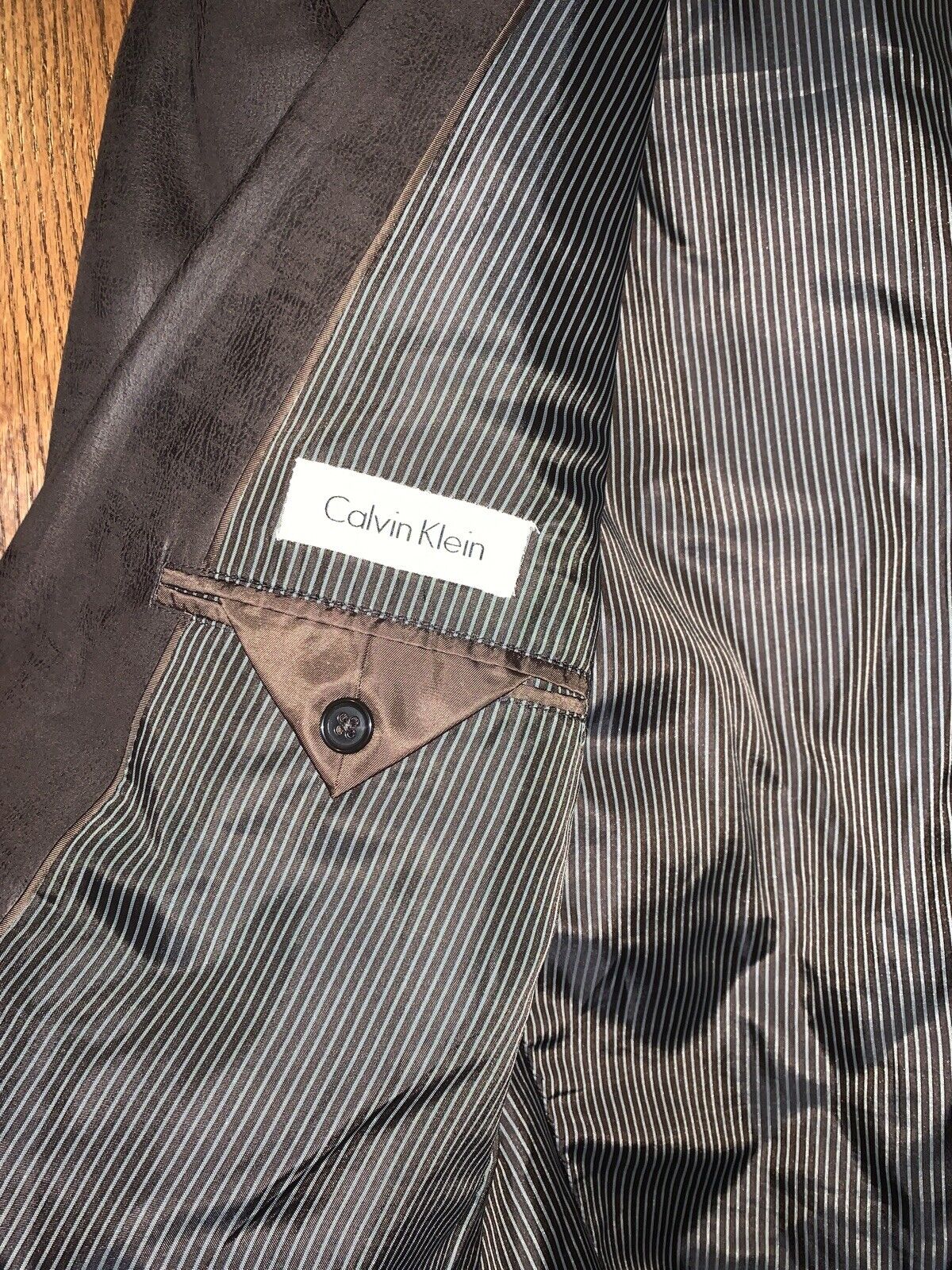Calvin Klein Suit Jacket 46R Brown - image 2