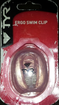 TYR Ergo Swim NOSE Clip with Case CLEAR & WHITE