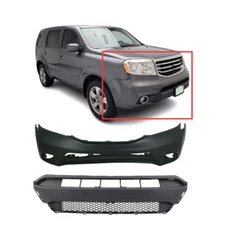 Front Bumper Cover Kit For 2012-2015 Honda Pilot w fog Light holes