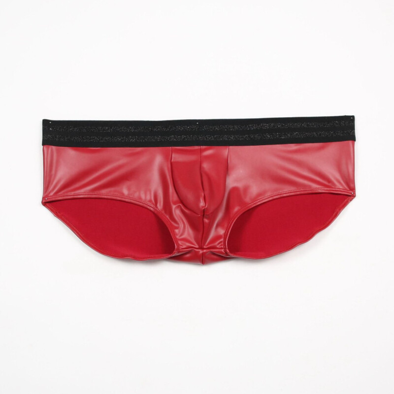 Men Spandex Faux Latex Hot Pants Shorts Low Waist Underwear Trunks Clubwear eBay