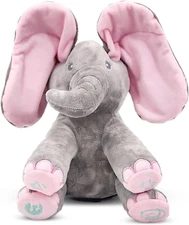 Kaia Peek a Boo Elephant Toy, Interactive Singing Stuffed Elephant Plush with Mo