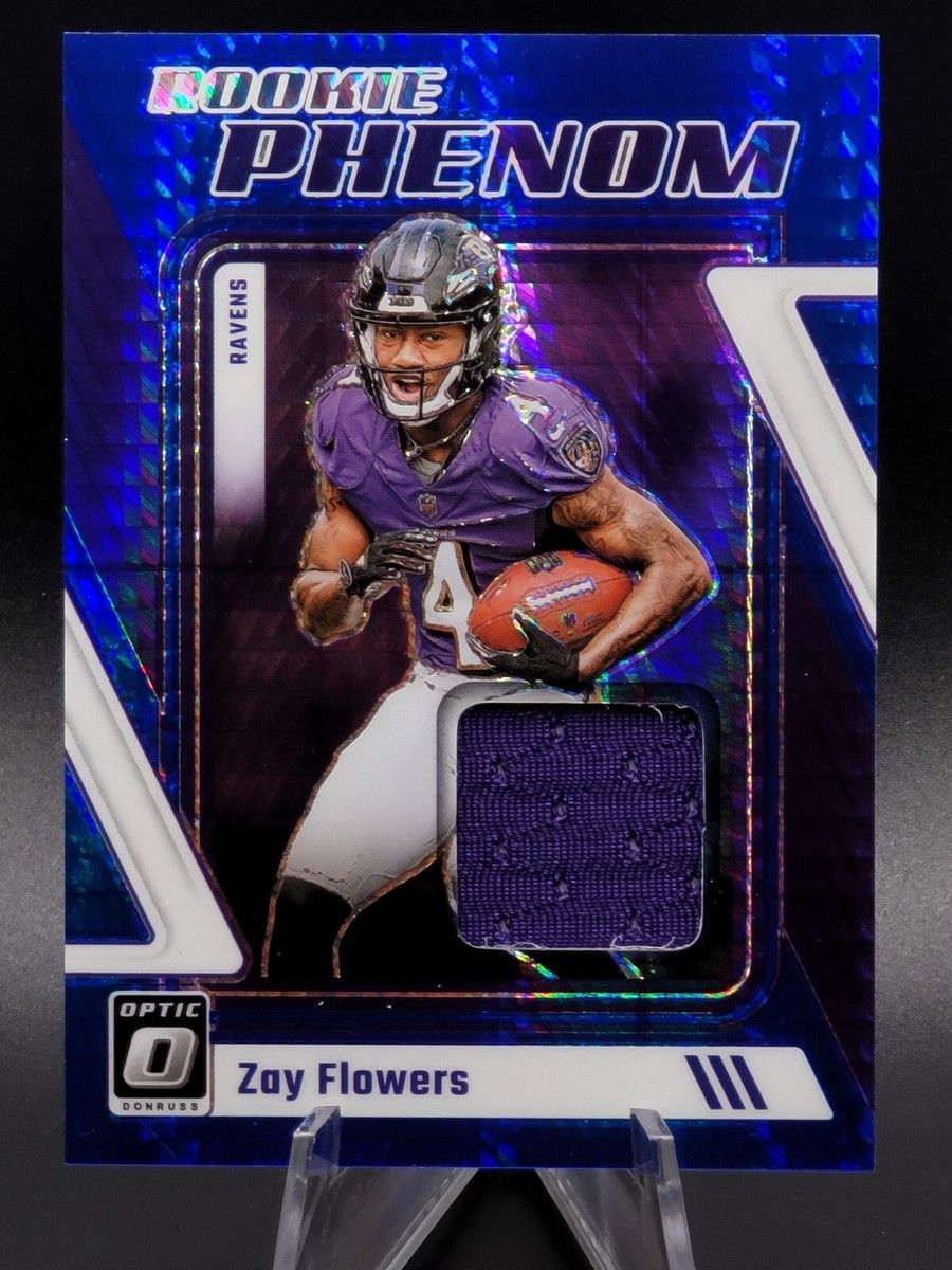 2023 Donruss Optic Zay Flowers RC Rookie Phenom Jersey Blue Ravens