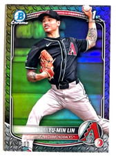 2025 BOWMAN CHROME YU-MIN LIN #/100 STEEL METAL REFRACTOR DIAMONDBACKS #BCP-27