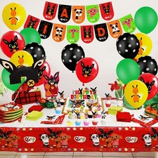 Bing Bunny Party Decorations Cartoon Birthday Plate Banner Tableware Set Supply