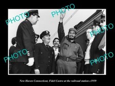 OLD 8x6 HISTORIC PHOTO OF NEW HAVEN CONNECTICUT FIDEL CASTRO AT RAILROAD 1959