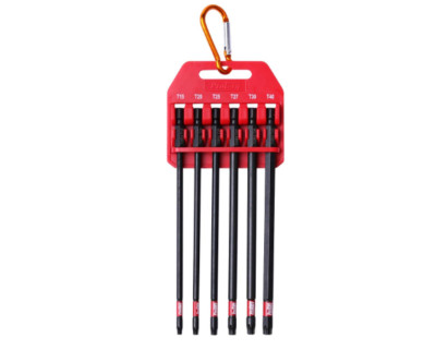 Protorq Long Impact Bit Set T15-T40 TORX 6-Inch Length 6-Piece Industrial Hex