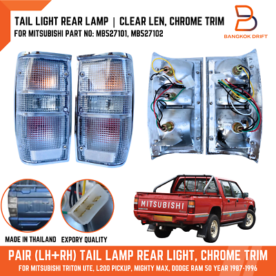Chrome Clear Tail Light Lamp For Mitsubishi Mighty Max Dodge Ram