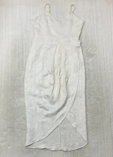 Lulus Teens Juniors Size L Creamy Off White Embossed Sleeveless Sheath Dress