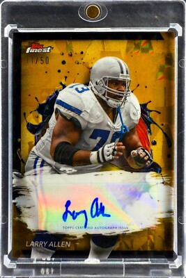 Larry Allen /50 [Auto Gold] 2024 Topps Finest Autograph NFL Trading Card