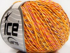 8-Skein Lot Lorena Colorful Yarn Light Cotton 8x50g/160m Yellow Gold Lilac Pink