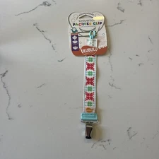 Ulubulu Universal Pacifier Clip Pointsettia Design Personalize Christmas M1