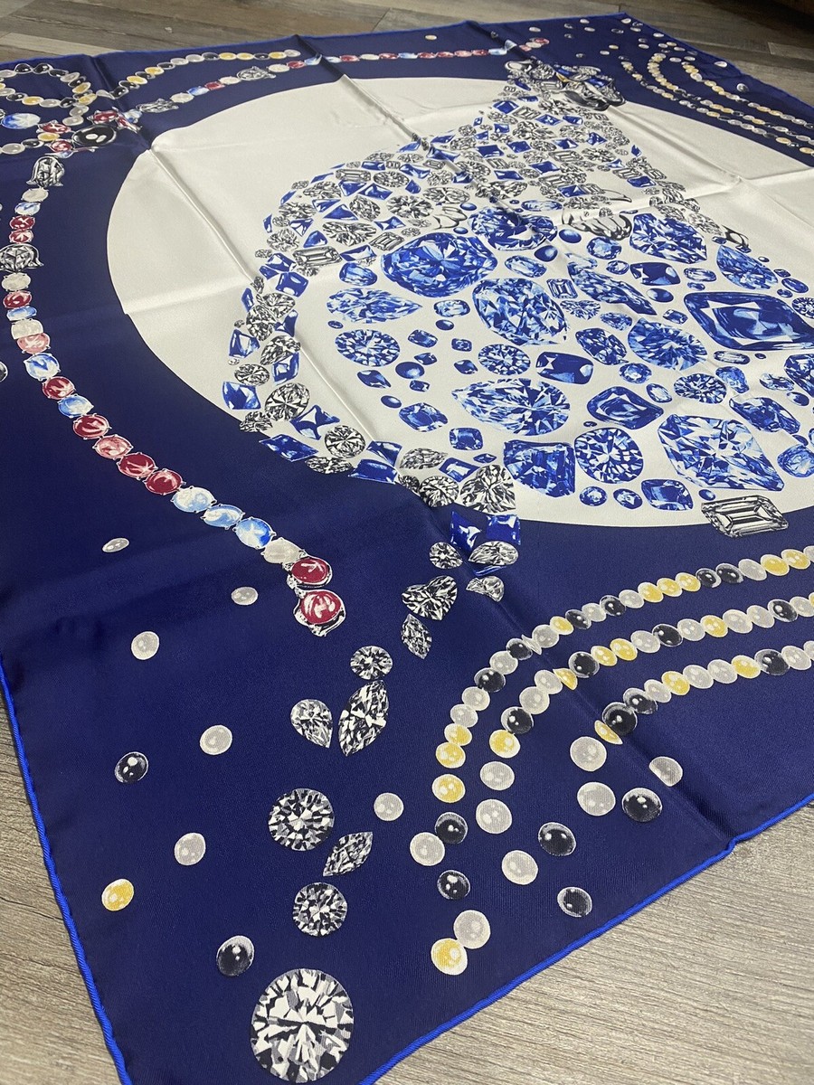 Cartier ターコイズ シルク ストール Cartier ターコイズ シルク ストール bijoux turquoise ／シルク