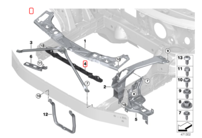 Genuine Mini BMW Radiator Upper Seal Support 7347596 OEM for sale 