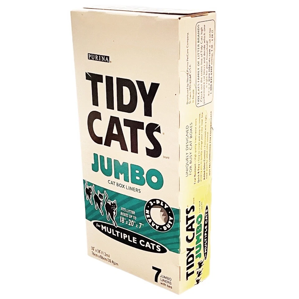 Caja de gatos ordenados Purina vintage forros jumbo 7 forros 30” X 34” NUEVA CAJA DESCOLORIDA Foto 3 de 4