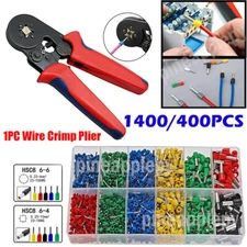 1400PCS VE Tubular Crimp Terminals Ferrule Wire Connector Insulated Cord Pin End