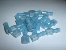 25 Car Audio Alarm Speaker Female Wire Connector Blue 16-14 GA Relay Terminal