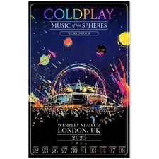Coldplay Music of the Spheres World Tour 2025 Poster