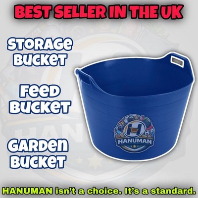 76L Flexi Wanne mit Griffen Trug Bauherren Eimer Haus Garten Aufbewahrungsbehälter UK