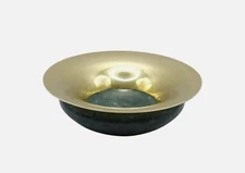 Crowning Touch MCM Style Green Marble & Brass Large Ashtray