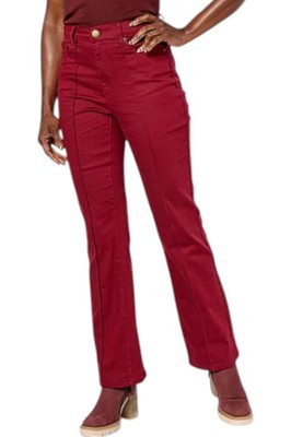 DG2 by Diane Gilman Women's New Classic Pintuck Bootcut Jean Cabernet