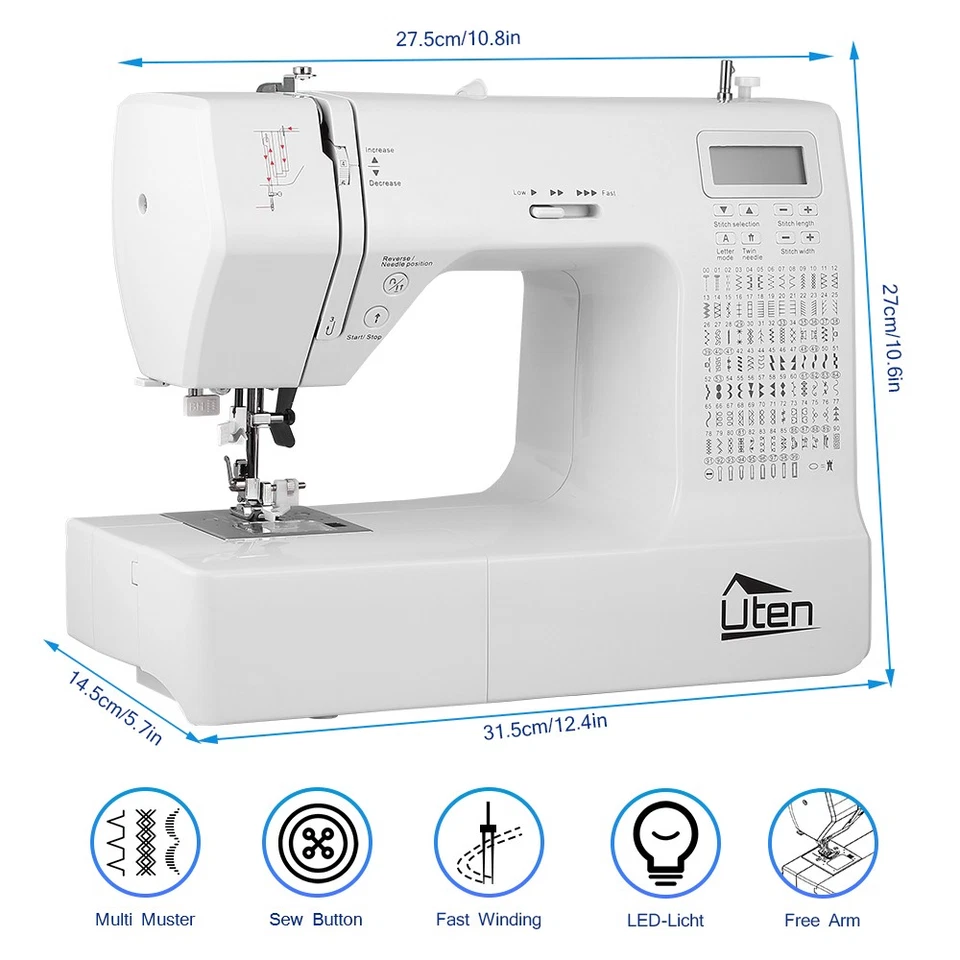 Electric Sewing Machine Portable Crafting Mending Machine 12 Built-In Stitches - Image 2 of 4