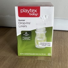 Playtex BABY 4oz Drop-In Liners 0-3M Slow Flow 100 LINERS Pre-sterilized Refill