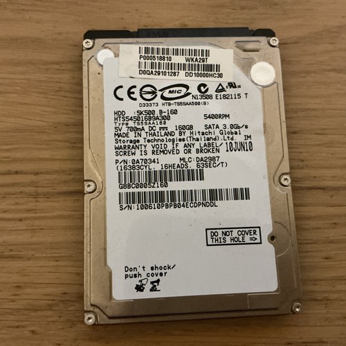 Hitachi HTS725016A9A364 160GB 2,5" SATA Laptop Festplatte