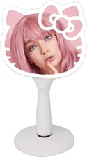 Impressions Vanity Hello Kitty LED Handheld Mirror, Makeup 11"L x 1"W, White 