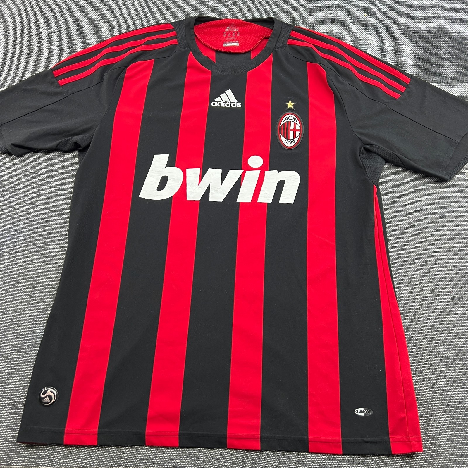 Camiseta de fútbol local AC Milan 2008 2009 para hombre camiseta Adidas grande