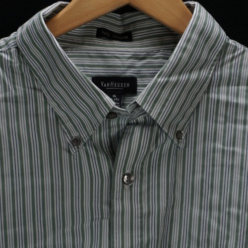 Van Heusen Men's Long Sleeve Stripe Button-Down Shirt - Wrinkle Resistant Sateen - View #13