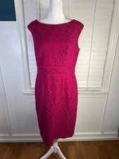 Adrianna Papell Women's Size 12 Fuchsia Lace Sheath Dress