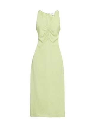 REISS Pari Petite Ruched Sleeveless Midi Dress With Linen in Green Size 6 P  BNWT | eBay