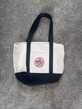 Trader Joe's Large Navy Blue Canvas Cotton Tote Bag Reusable