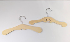 2 Children Infant Decorative Natural Wooden Smooth 12" Hangers w/Swivel Hooks