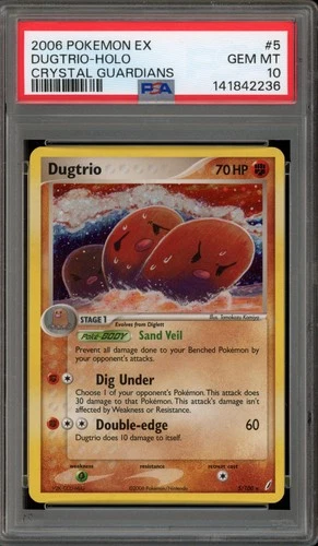 Pokemon Dugtrio EX Crystal Guardians Holo Rare #5 PSA 10 Gem Mint