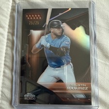 2025 Topps Chrome Black Orange Agustín RamírezMiami Book End 25/25 + Bonus Base
