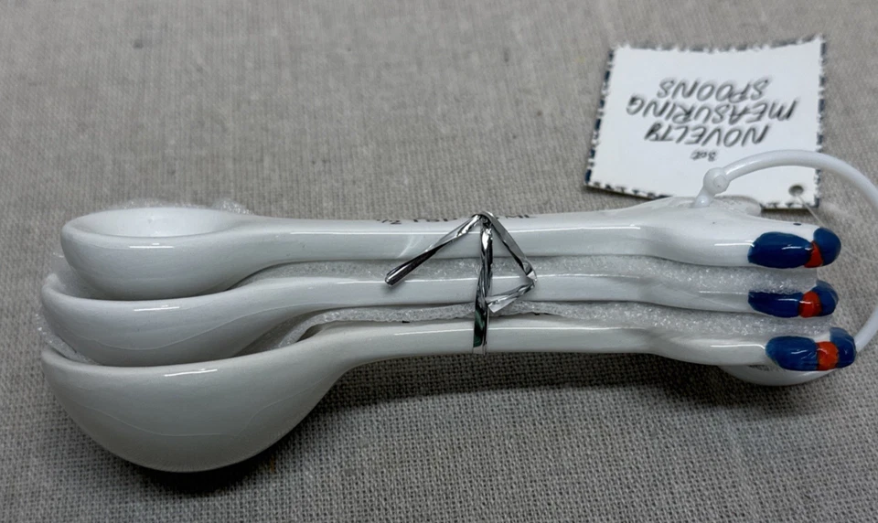 Juego de 3 cucharas medidoras de porcelana blanca para pollo gallina Foto 4 de 4